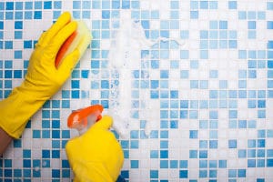 Bathroom cleaning and scrubbing