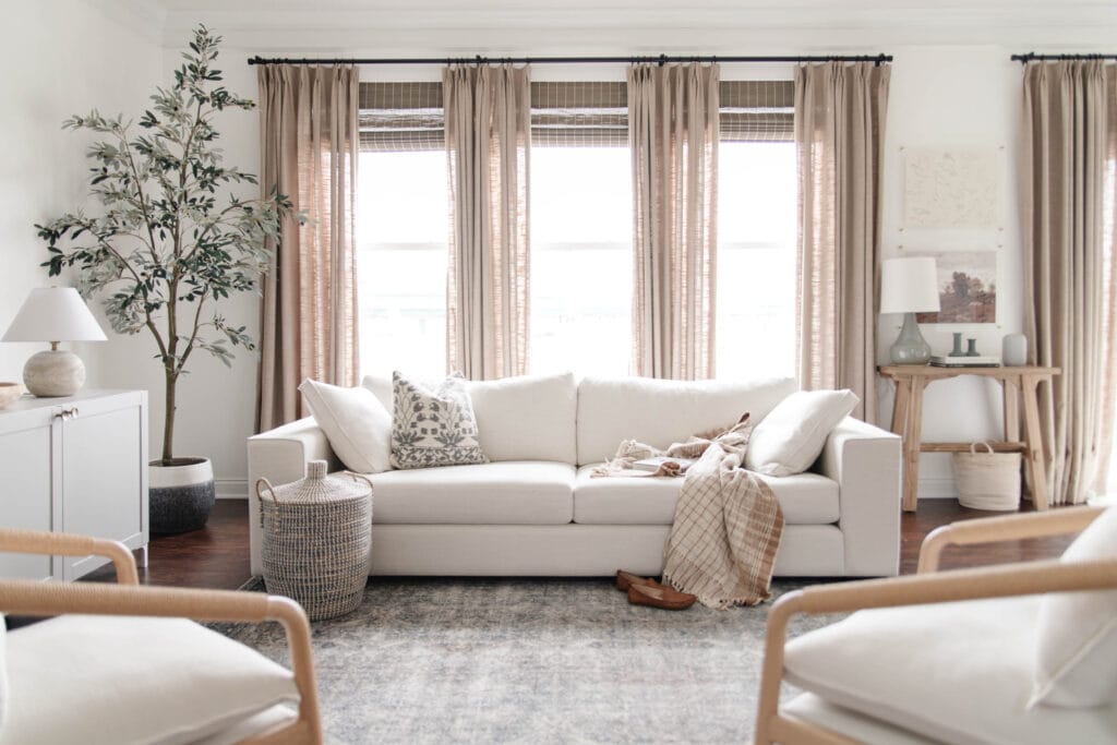 white couch on a bright and clean living room