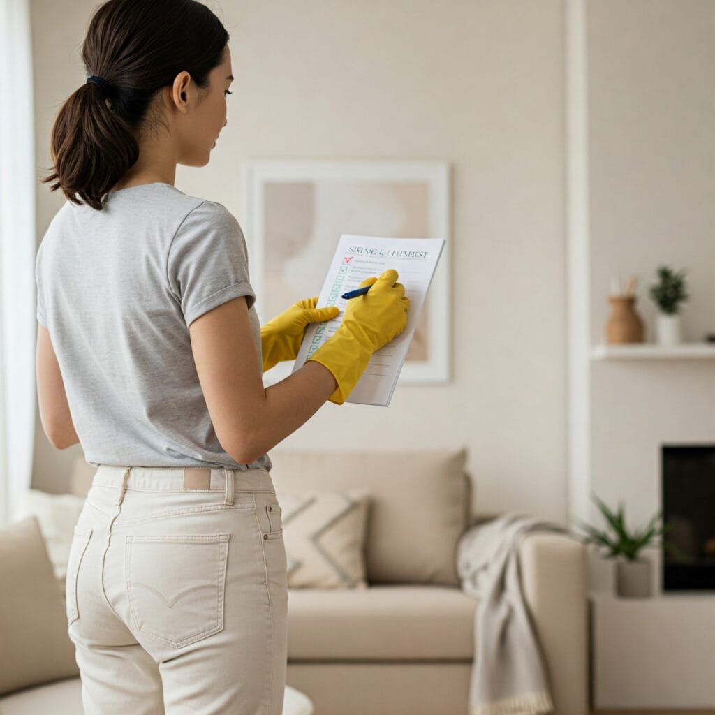 Spring cleaning checklist, organized cleaning.