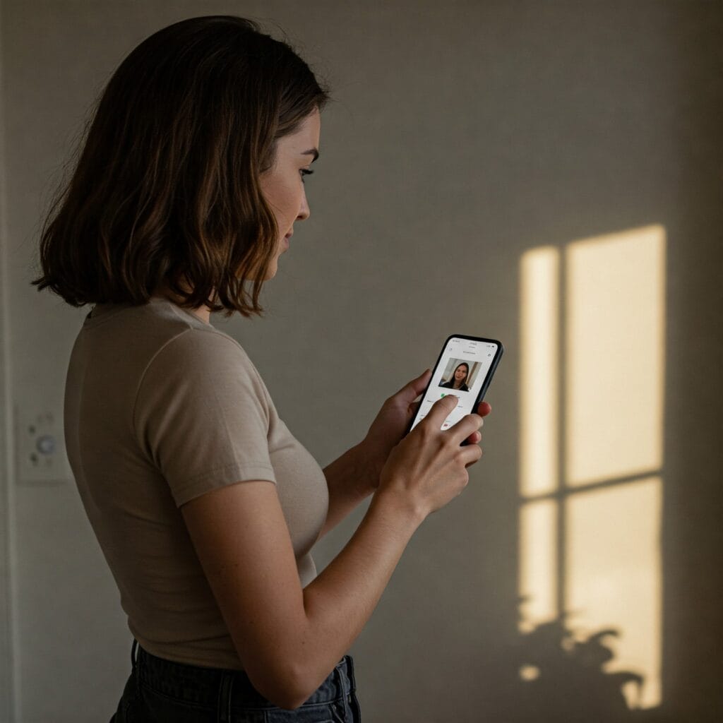 A woman scheduling a house cleaning service in coral springs online in less than 60 seconds with Excellence Maids.