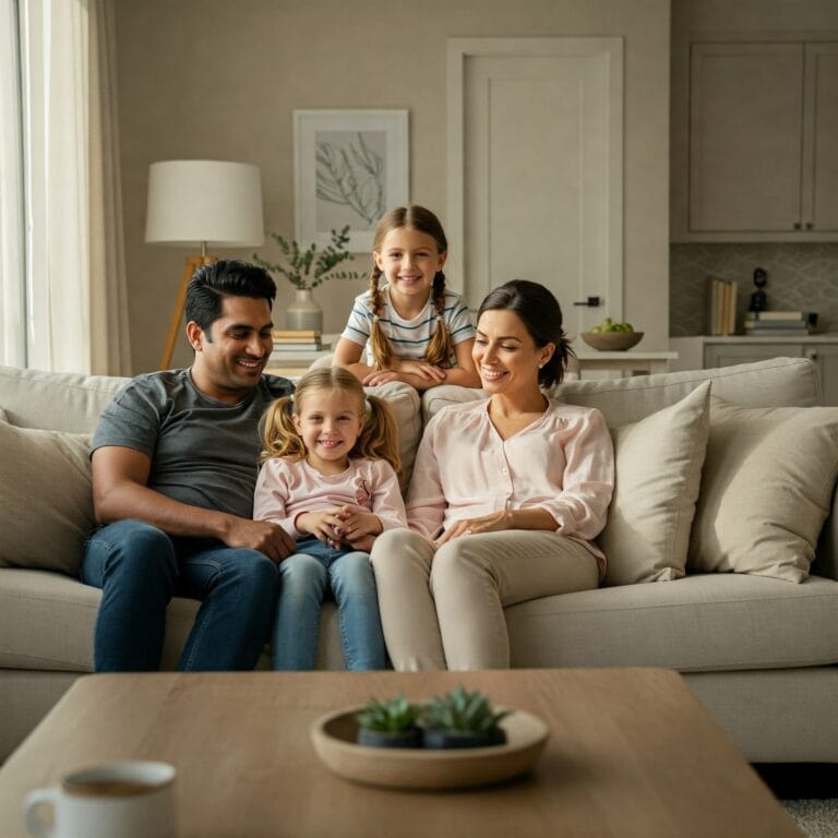 Family enjoying a clean, allergen-free home