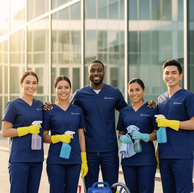 Excellence Maids licensed office cleaning team ready to serve your business