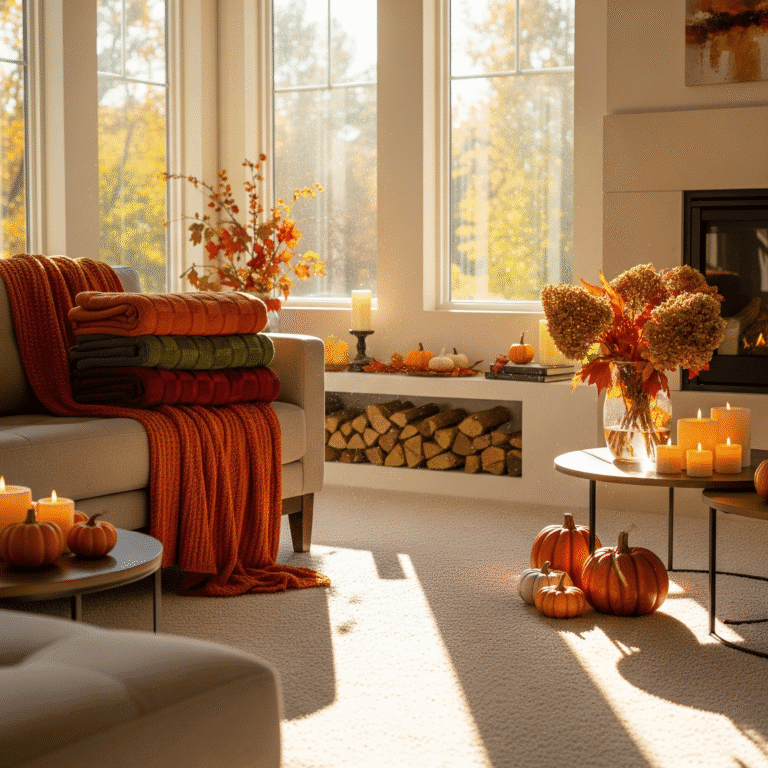 Fall cleaning cozy living room refresh
