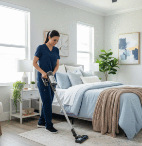 recurring cleaning service vacuuming Coral Springs bedroom