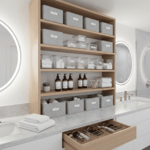 Bathroom organization for maintaining deep cleaning bathroom results