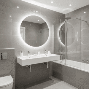 Deep cleaning bathroom with sparkling surfaces
