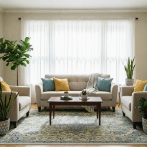 Furniture protection with strategic placement to avoid fading