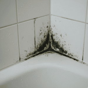 Mold removal in bathroom corner