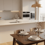 Preparing for guests kitchen and dining area cleaned and set