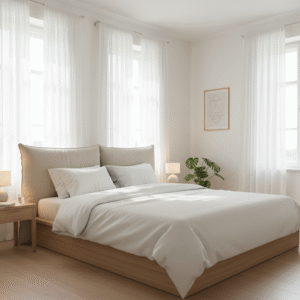 Tidy bedroom in a clean home promoting better sleep