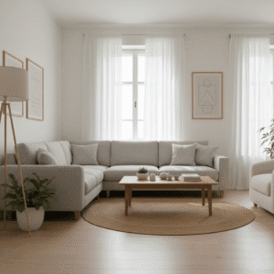 Welcoming living room of a clean home impressing guests