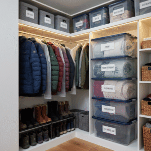 Winter prep cleaning and organizing seasonal items