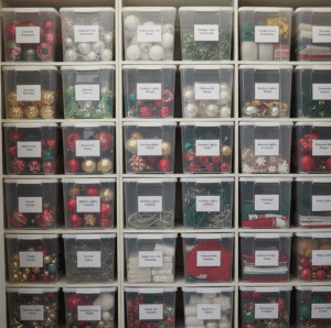 post-Christmas decluttering holiday storage