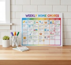 Weekly cleaning schedule checklist for home maintenance