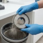 Cleaning vacuum cleaner filter and brush roller