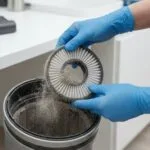 Cleaning vacuum cleaner filter and brush roller